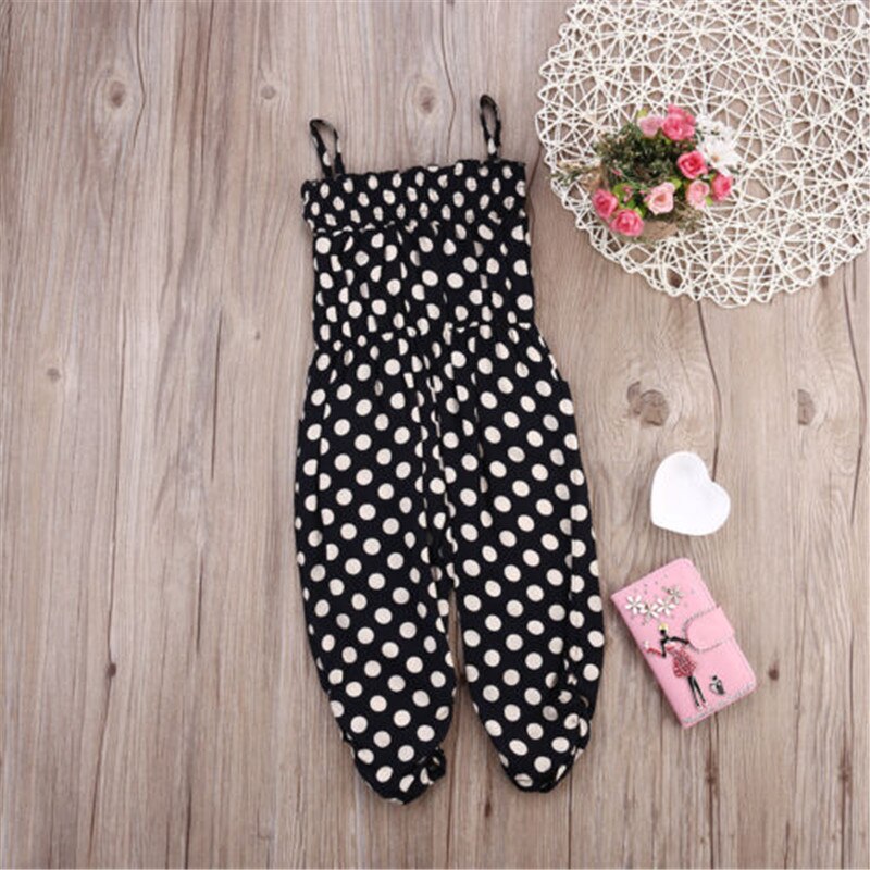 Toddler Baby Girl Bambini Polk Dot Tutina Complesso Capretti di Modo Delle Ragazze Che Coprono Tuta Senza Maniche Cinghia Tute Vestiti del Bambino