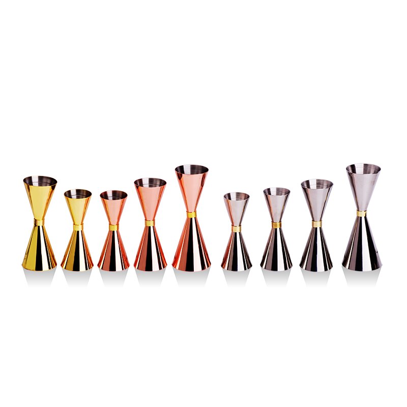 Kitchen Gadgets Bar Tools Stainless Steel Gold plated Cocktail Wine Device Blending Ounce Measuring Cup