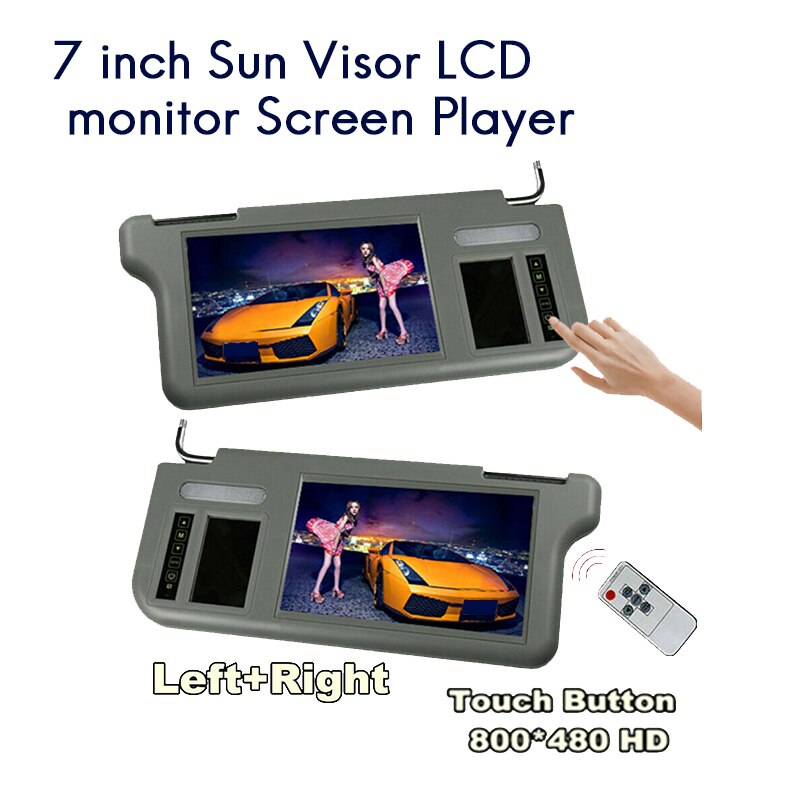 7 Inch Car Sunvisor Interior Rear View Mirror Screen Lcd Monitor DVD/VCD/AV/TV Player Rear Camera Sun Visor