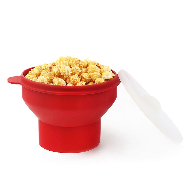 Silicone Microwave Popcorn Bowl Folding Popcorn Maker Bucket Popcorn Maker Container Contenedores de palomitas de maiz silicona