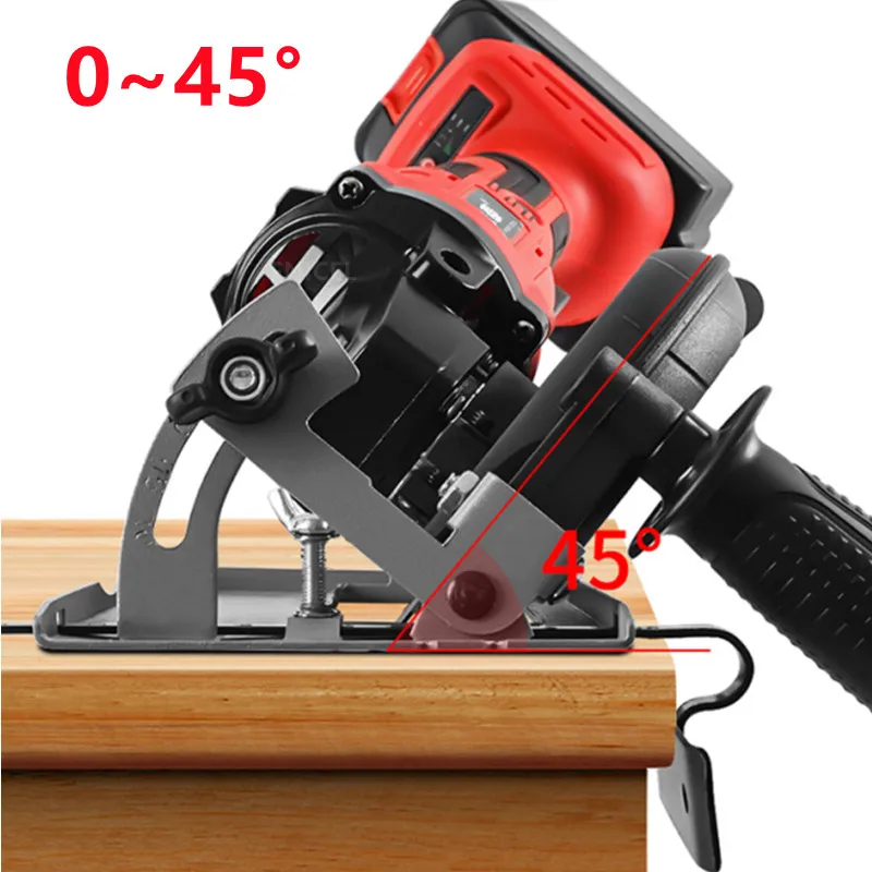 Amoladora angular de 100/115/125 mm, base ranurada para máquina cortadora de instalación rápida 45 ° Soporte de posicionamiento de profundidad de corte ajustable