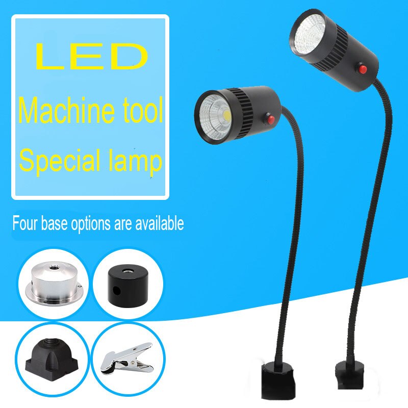 7W 110V/220V LED Machine Tool Work Light Flexiable Gooseneck Sewing Machine Work Light With Magnetic Mounted Base Portable Lamp