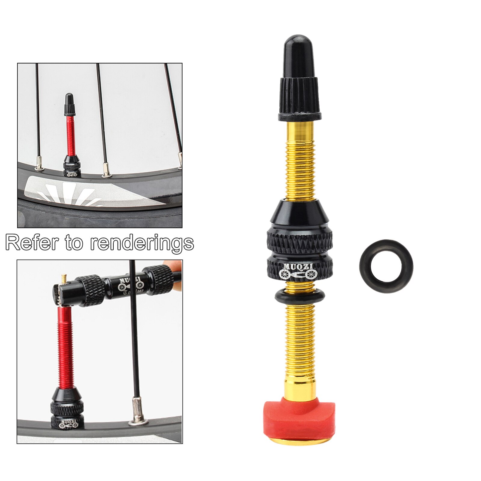 Bicycle 40/60mm Presta Valve for Road MTB Bicycle Tubeless Tires Brass Core Alloy Stem: Gold 60mm