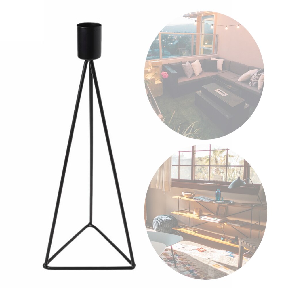 Candelabro triangular geométrico para decoración del hogar, para fiestas, restaurante, romántico, iglesia, estilo nórdico europeo, adorno de hierro, Vintage