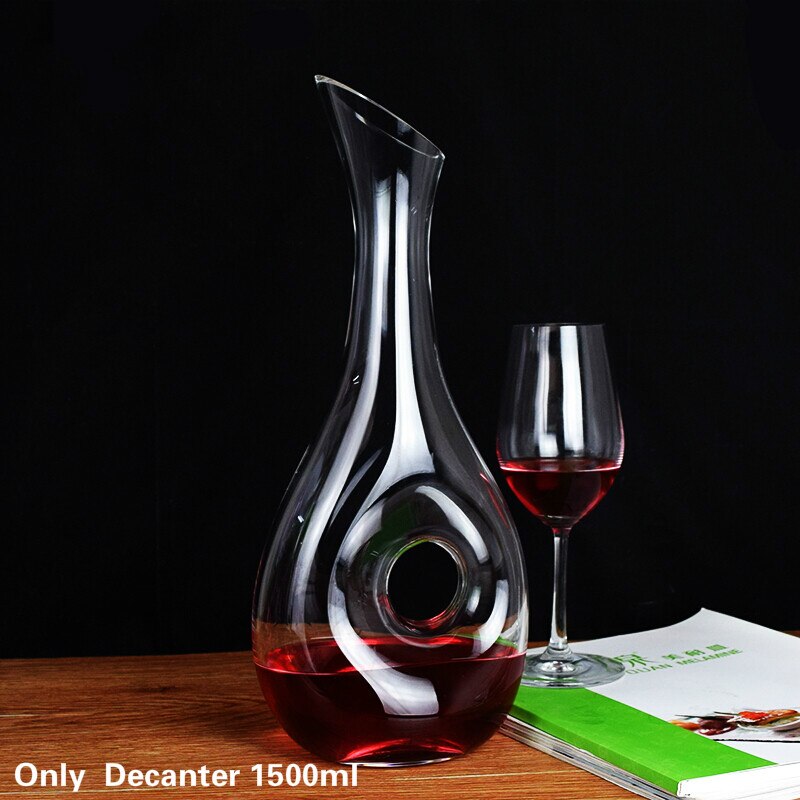 Decanter Set Wine Box Crystal High Grade Wine Decanter Box Harp Swan Decanter Wine Separator 1500ml: New Style1500ml