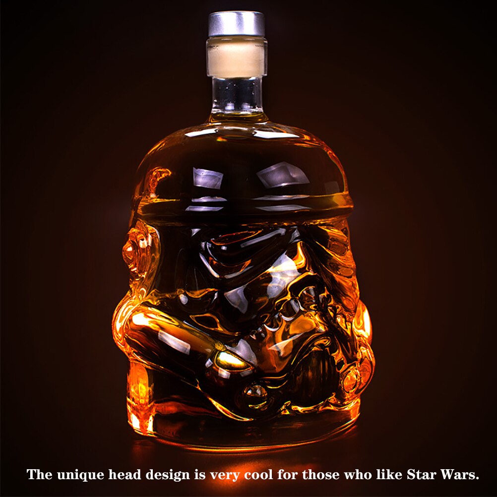 650ml/1000ml Glass Whiskey Bottle Skull Vodka Bottles Skull Head Bottle Gothic Wine Vodka Decanter With Stopper