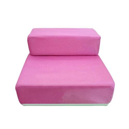 Rampa de malla plegable portátil de 2 escalones para mascotas, estera cómoda para animales, cama, cojín para casa: Rosa