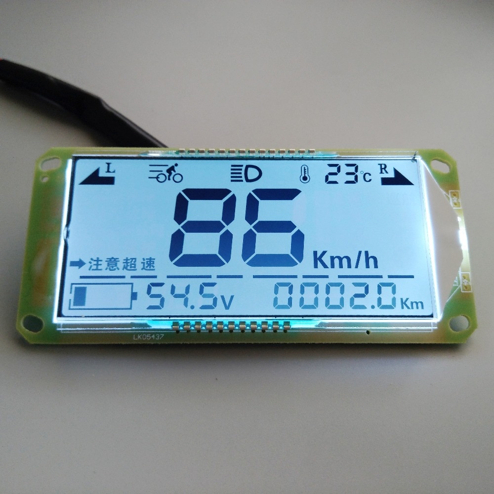 Lcd-display batteri bil elektrisk instrumentpanel universal 48 v 60 v 72 v 84v elmåler voltmeter