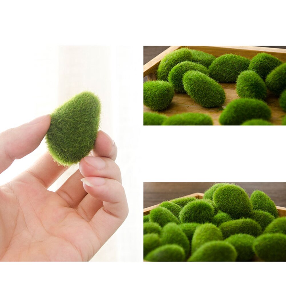 30pcs Artificial Moss Stones Grass Green Plant Home Garden Decor Landscape And Atmospheric