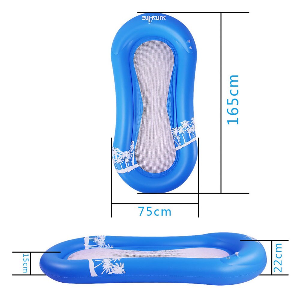 Floating Inflatable Recliner Chair Pool Deck Chair Adults Floating Ring Blue