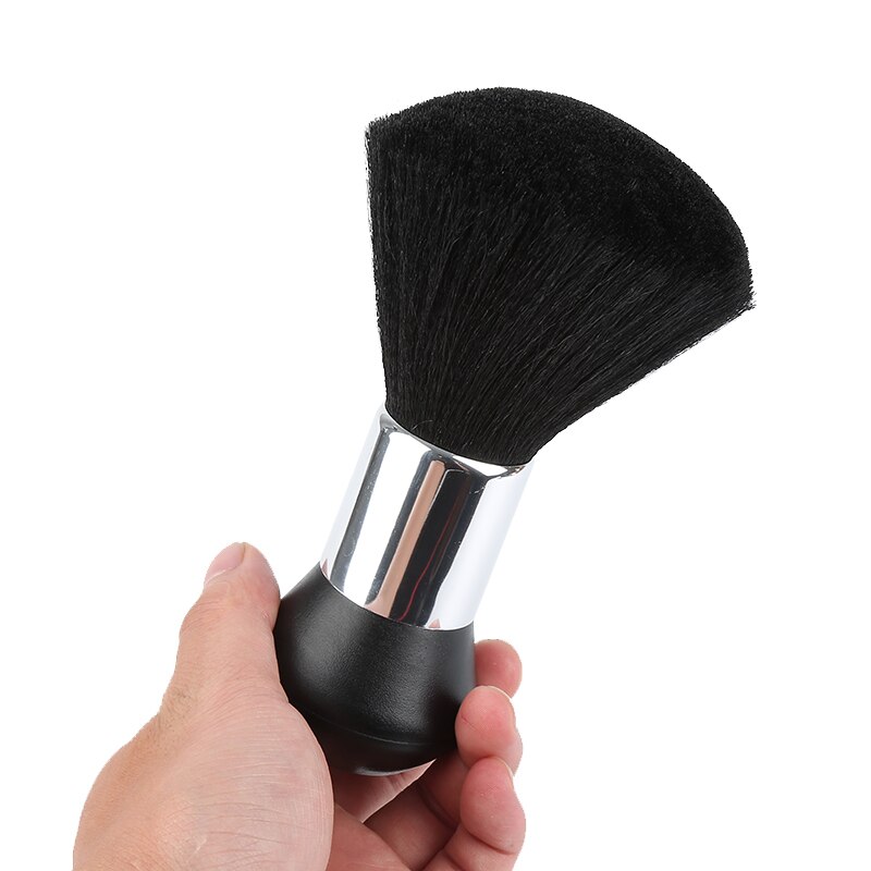 Brochas duraderas de Limpieza del cabello rota para barbería, cepillo de polvo de fibra de plástico para corte de pelo, herramientas de modelado de cabello, color negro