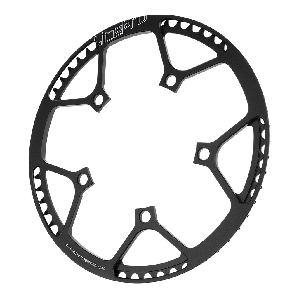 Bicycle Chainring Narrow Wide Chain Ring Sprockets Cranksets Guard Protector 130mm BCD - Bike Accessories: Black 58T 