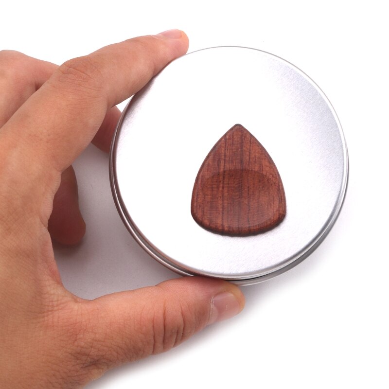 Houten gitaarplectrum metalen opbergdoos voor plectrums houder koffer onderhoudstool gitaar accessoires