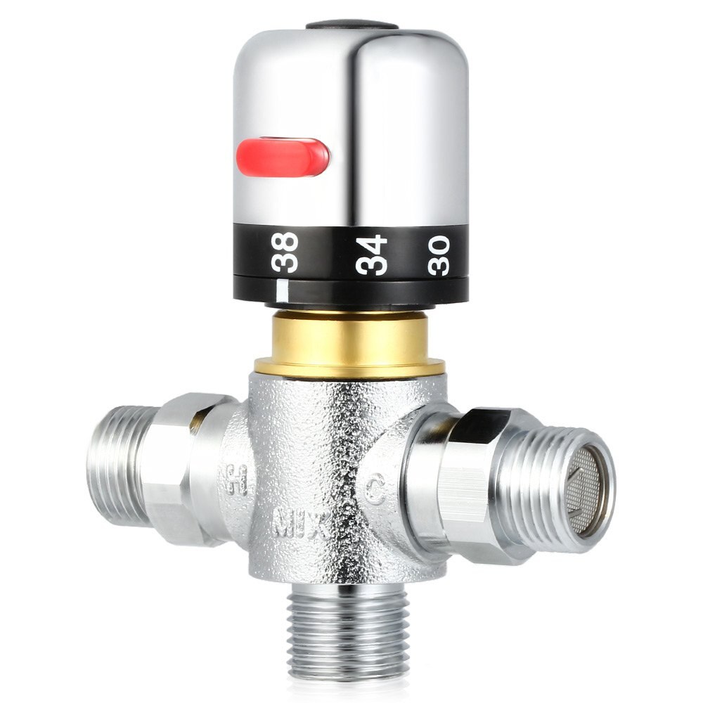Adjust the Mixing Water Temperature Thermostatic mixer Solar Water Heater Valve DN15(G1/2) Copper Thermostatic Mixing Valve