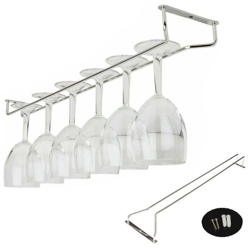27/35 / 55cm Wine Glass Hanger Rack Stemware Home Bar Pub Holder Stainless Steel