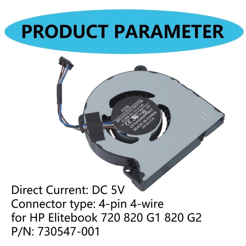 Wentylator chłodzący CPU dla HP Elitebook 720 820 G1 820 G2 DC5V 4-pinowy Laptop chłodzenie procesora CPU akcesoria komputerowe