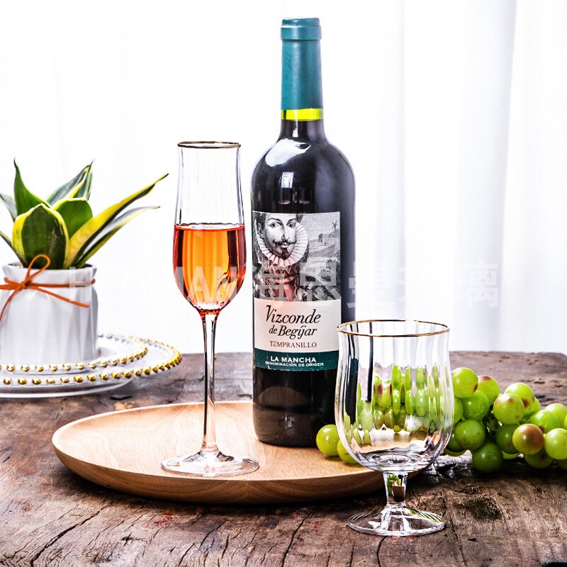 Blyfritt kristallhögt glas tulpan rött vinglas vertikalt randglas vinglas champagneglas