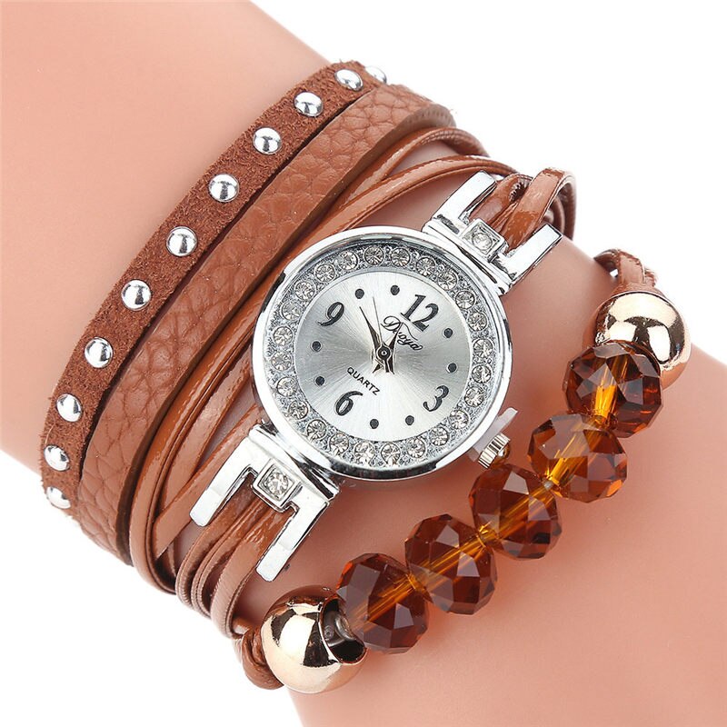 DUOYA Horloge Vrouwen Populaire Quartz Klok Luxe Armband Horloges voor vrouwen Horloge Byan Kol Saati Horloges Vrouwen uhren # EEN: brown