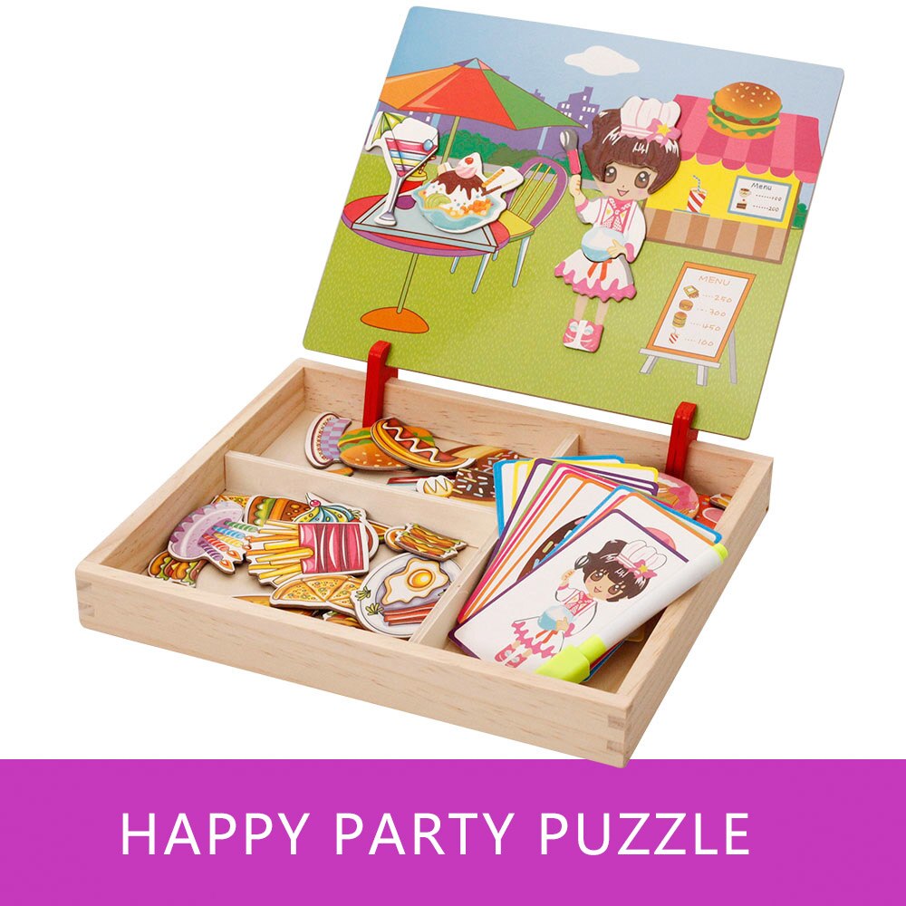 MWZ Multifunktionale Zeichnung Bord Holz Spielzeug Pädagogisches Magnetische Puzzle Kinder Kinder Puzzle Spielzeug: Gold