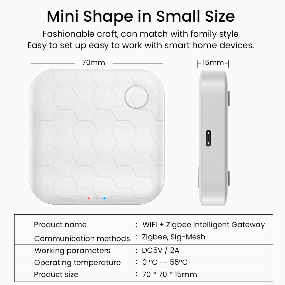 Tuya WiFi ZigBee Smart Gateway Hub Wireless Remote Controller Smart Life APP Via Alexa Google Home Sig-Mesh Bluetooth Control