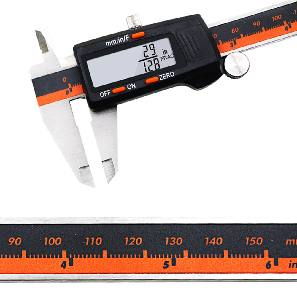 Digital Display Caliper 0-150mm Fraction MM Inch High Precision Depth Measuring Tool Ruler Accuracy Gauge Vernier Caliper