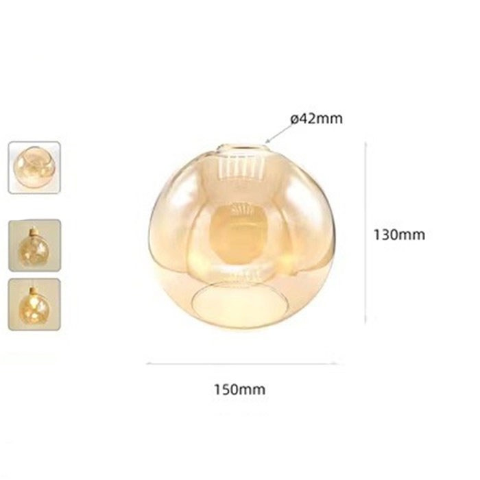 Vintage lampskärm med  e27 glas, ersättning för 42mm e26 diamanter, ananaslyktamönster, gult glasskydd för konsthängande belysning: Beige