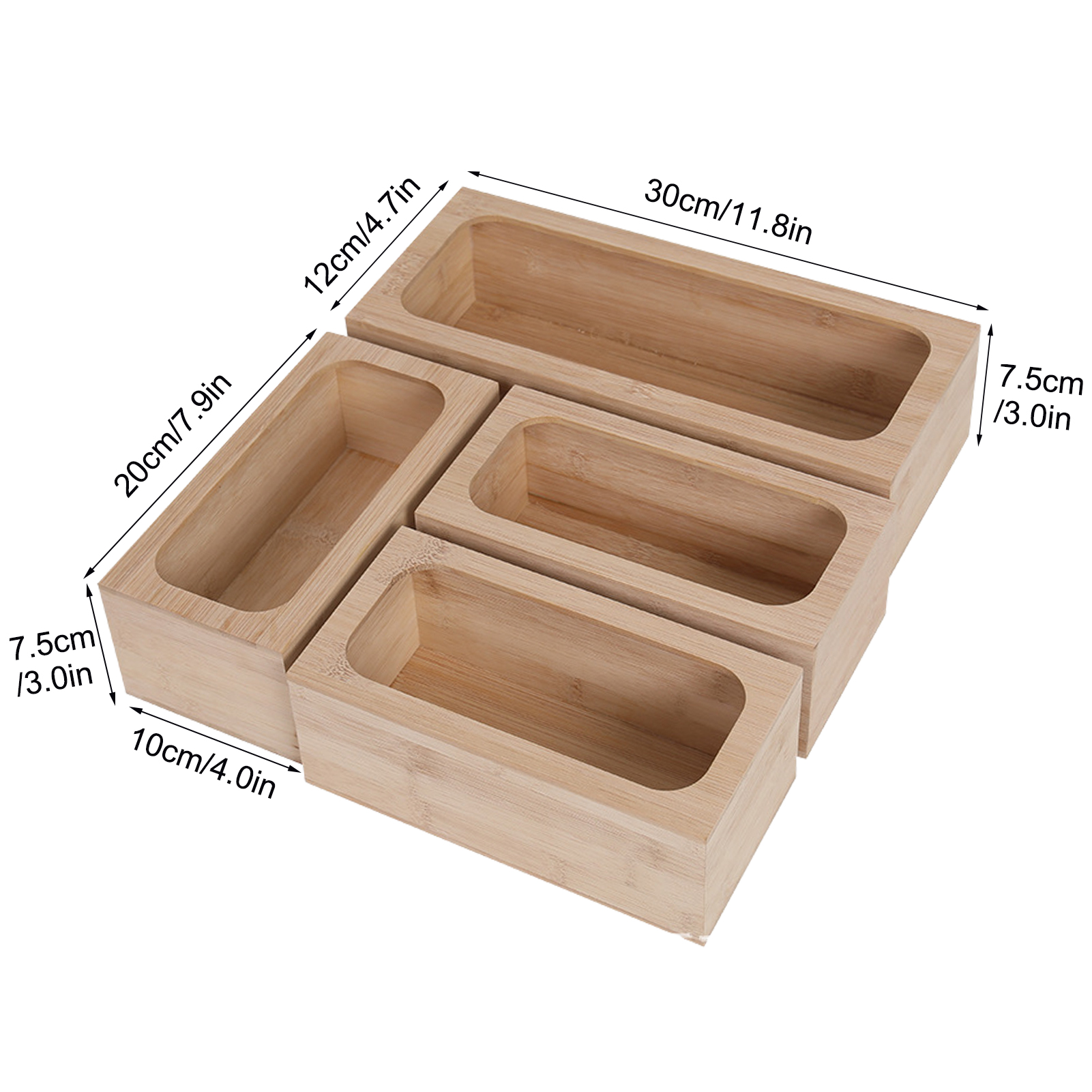 4 Stuks Houten Keuken Lade Organizer Ziplock Zak Lade Organizer Keuken Lade Organizer Houders Dispenser