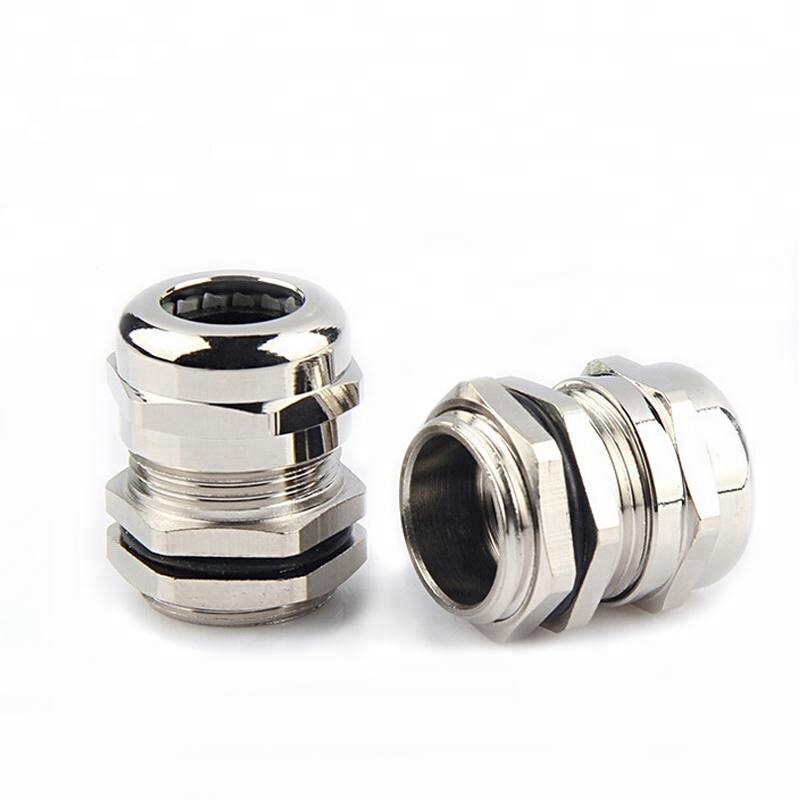 Connecteur de glande de câble métallique série M étanche IP68, câble métrique en laiton nickelé M12 M14 M16 M18 pour câble de 3 à 44mm