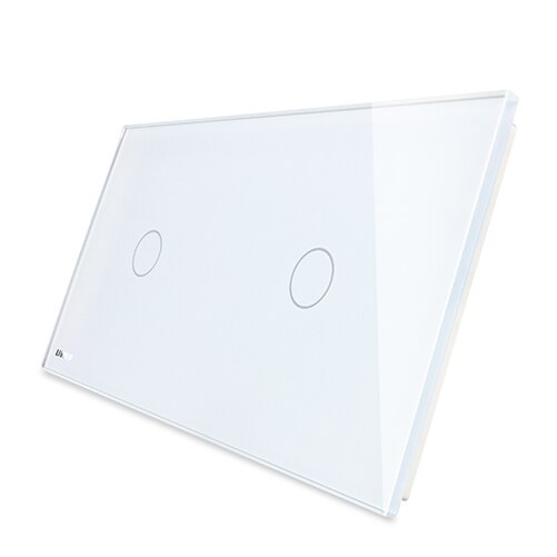 Livolo Luxe White Pearl Crystal Glass, 151Mm * 80Mm, Eu Standaard, dubbele Glass Panel Voor Muur Schakelaar, VL-C7-C1/C1-11: white