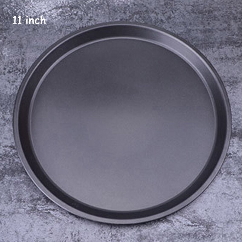 9/10/11/12/14 tommers rund pizzaplate pizzapanneform karbonstål non-stick pizzapaier grunne tallerkenbrettform kjøkkenbakeverktøy: 11 tommer