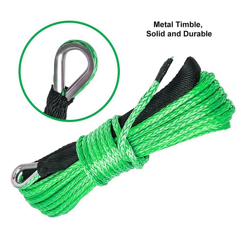 1/4X50 15M 6MM 7700 Lbs Car Electric Winch Rope High-Strength Fiber Rope Car Off-Road Vehicle Traction Rope for Car SUV