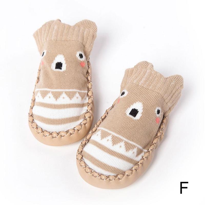 Baby Socks With Rubber Soles Infant Sock Newborn Autumn Winter Children Floor Socks Shoes Anti Slip Soft Sole Sock For 0-3 Years: 14cmKhaki