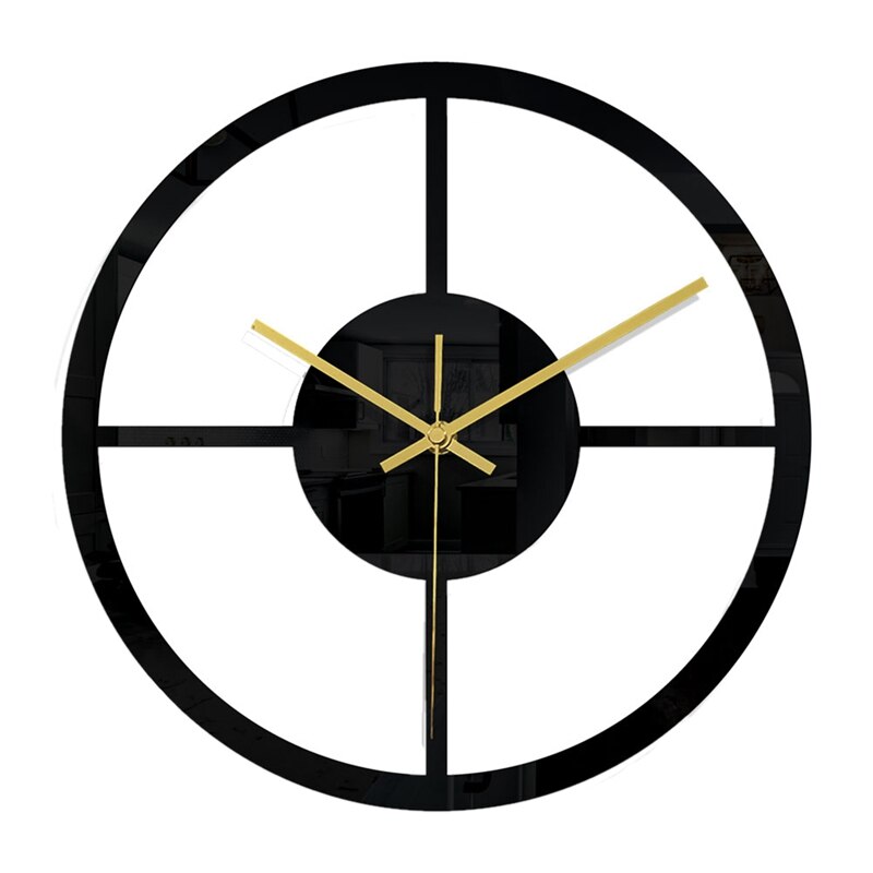 Horloge murale 3D en bois noir, moderne, décoratio... - Grandado