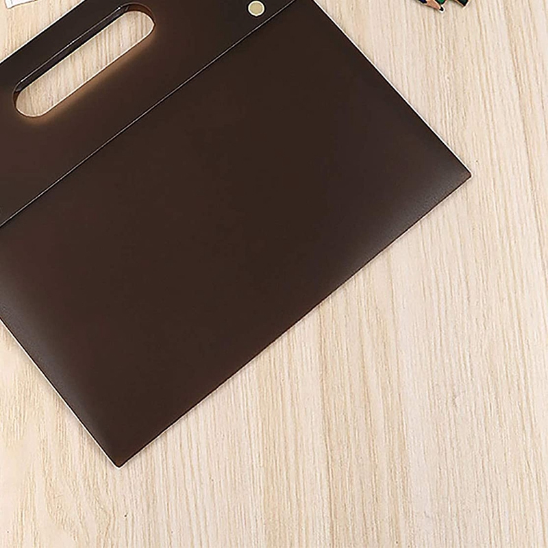 A4 Plastic Envelope Folder Bag, Poly File Bag, Flat Project File, With Handle, 2 Snap Closures