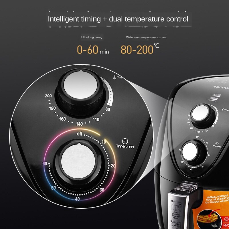 Air Deep-Fried Pot Household Oil-Free Deep Frying Pan Deep-Fried Pot Automatic Chips Machine Intelligent Baking Box 220V