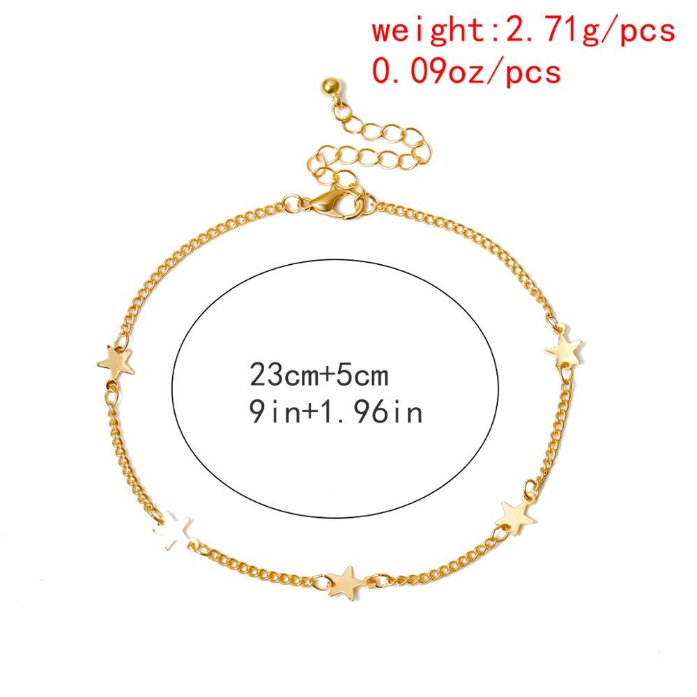 Purui boho tornozeleiras para mulheres grânulo lua pingente tornozelo pulseira encantos tornozelo corrente no pé feminino em camadas pé corrente jóias