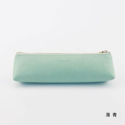 Pu Lederen Pen Potlood Tas Pennenbakje School Gereedschap Case Driehoekige Vorm Vintage Kleur Opslag Pouch Meisjes Jongen Potlood case: green