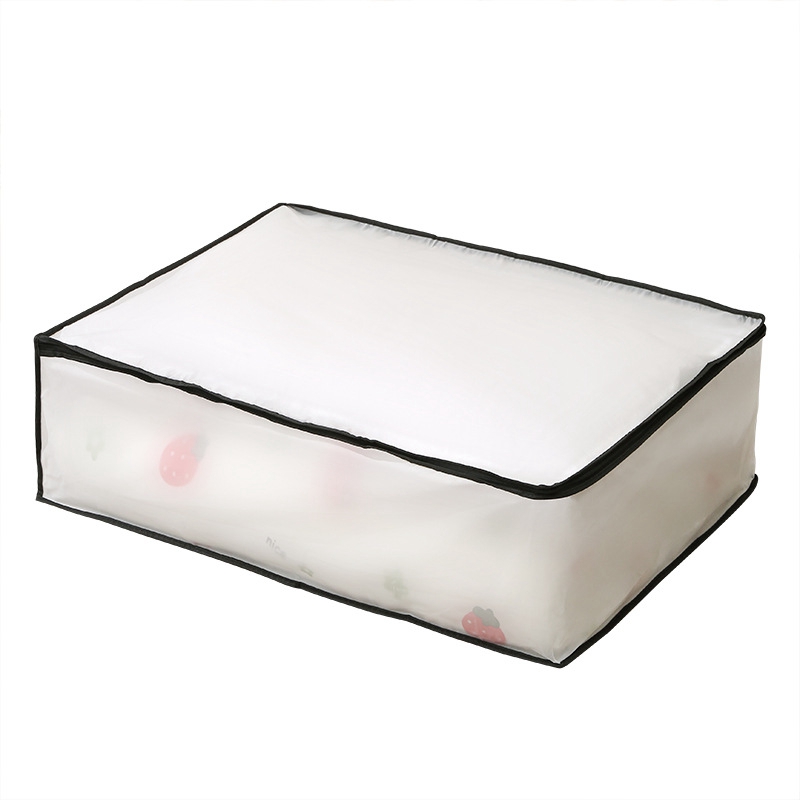 Sac de rangement pour vêtements, grandes boîtes de rangement pour costume, manteau, couette, vêtements, multifonctionnel, translucide, anti-poussière, organisateur pour chambre à coucher: L / Rouge