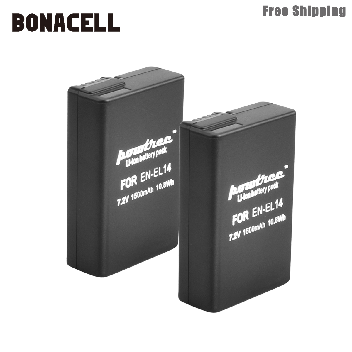 Bonacell 1500mAh EN-EL14 EN-EL14a ENEL14 EL14 Batterij voor Nikon P7800, P7700, P7100, P7000, D5500, d5300, D5200, D3200, D3300, D5100 L50