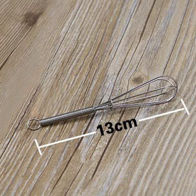 Utensilios de cocina para revolver crema de huevo, de acero inoxidable batidor en espiral, herramienta de batidores de huevos de cocina: 13CM