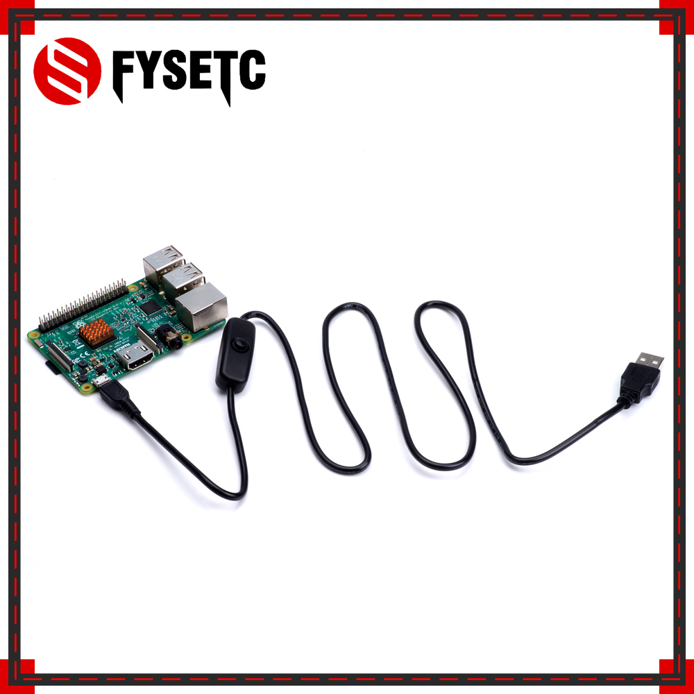 Raspberry Pi 3 Model B Power Kabel met Schakelaar ON/OFF Knop Micro USB Opladen Kabel 1M voor raspberry Pi Zero W Raspberry Pi 2