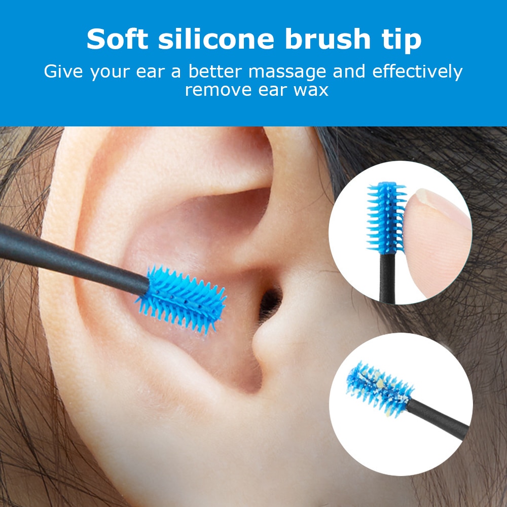 Cure-oreilles Double face en Silicone, outil de Massage souple rotatif en spirale, dissolvant la cire