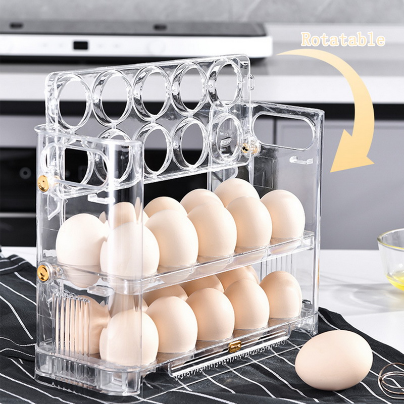 30 Roosters Ei Opbergdoos Koelkast Omkeerbare Kartonnen Huis Keuken Lade Multi-Layer Rack Organizer Timing Houder Container Bak