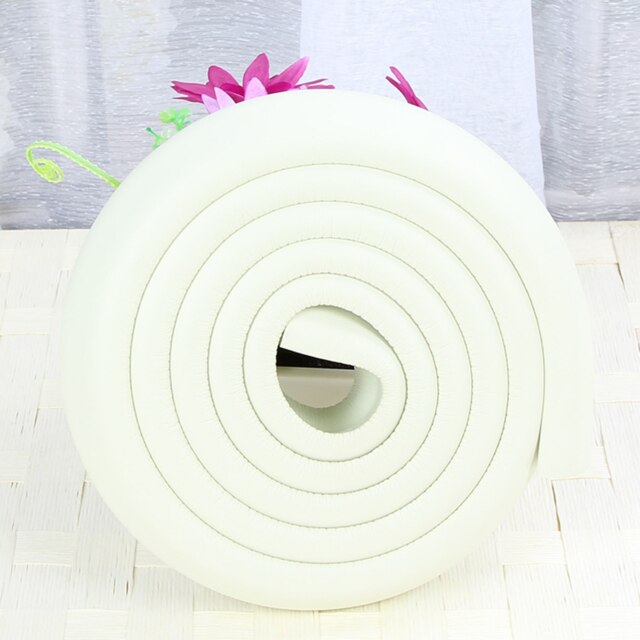 2m babyveiligheidsbeschermingshoekbeschermers babybescherming meubelhoeken zachte verdikking beschermstrip tafel bureau randbeschermer: Wit