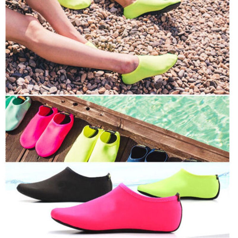 Unisex utomhus strandsandaler mjuka plysch rutschkanor lägenheter halkfria skor tofflor sommar simning vatten andas skor