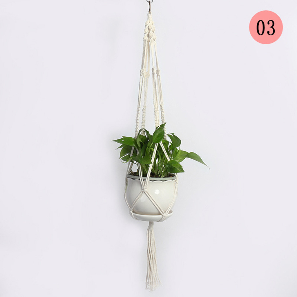 Bohemian Handmade Macrame Plant Hanger Flower Pot Hanger For Wall Decor Courtyard Garden Hanging Planter Hanging Basket: B
