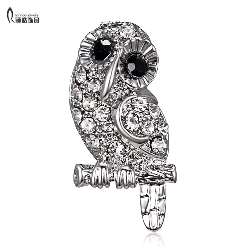 Mode Vogel Uil Crystal Rhinestones Broches Antieke Broche Pins Voor Vrouwen Bruid Sieraden Voor Vrouwen: 5