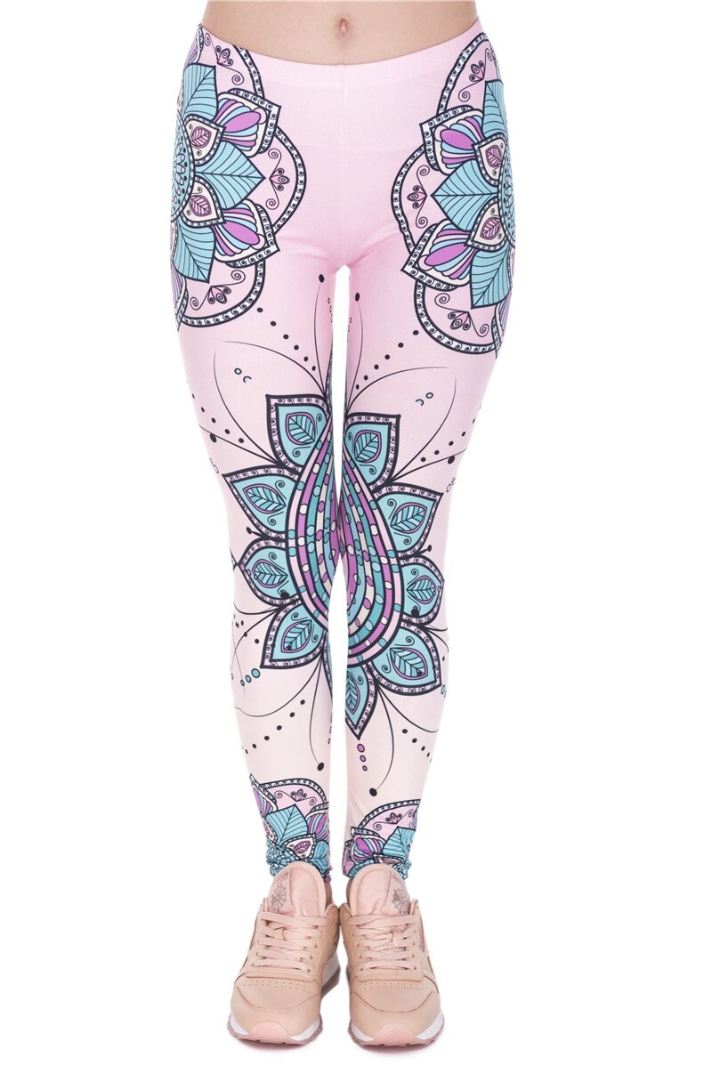 Trendy Digital Print Elastische Workout Leggings Push Up Vrouwen Casual Skinny Sporting Fitness Leggings Broek Broek: 44542