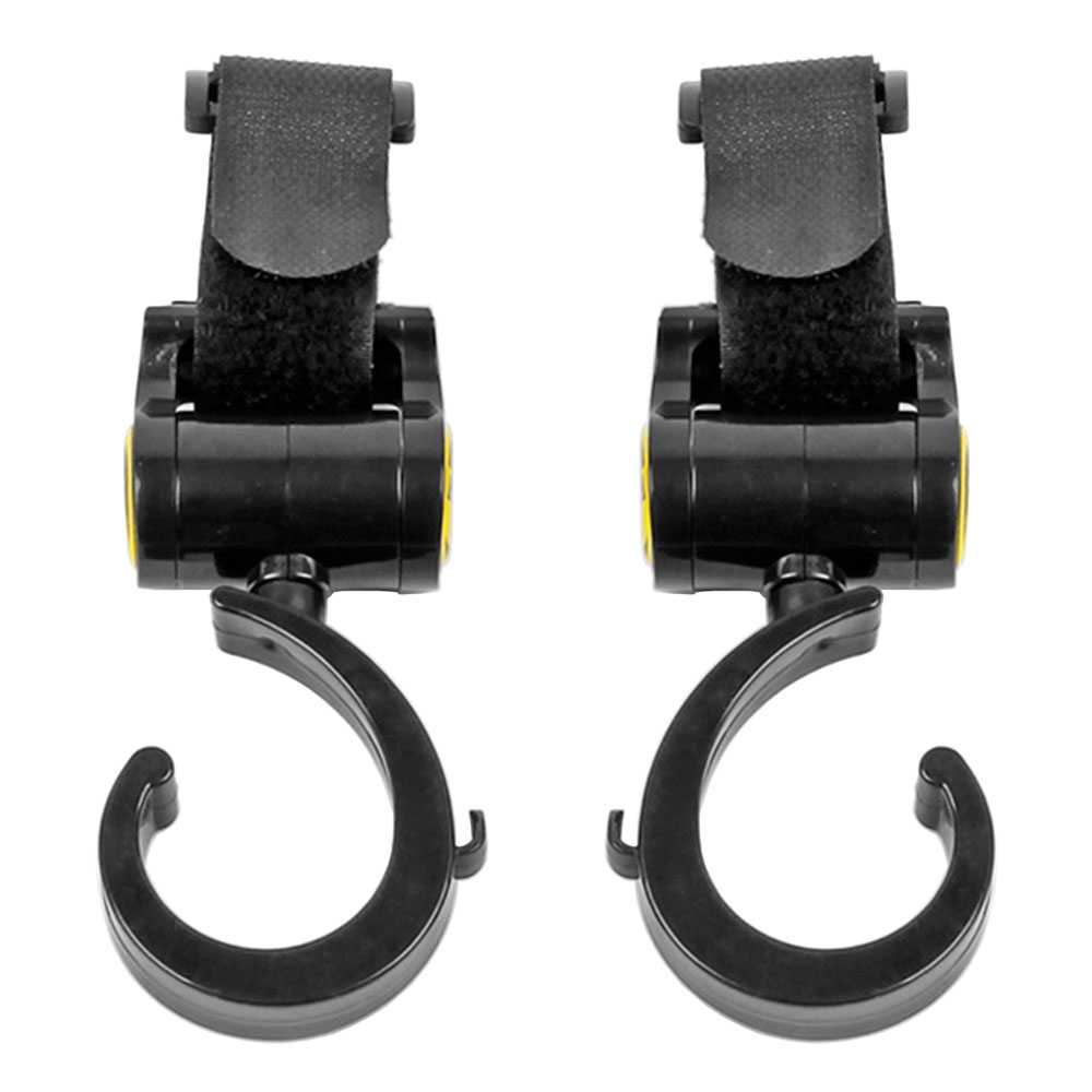 Ocioduplo 2x ganchos carrinho de carrinho carrinho de carrinho de carrinho de propósito cabide para o bebê sacos de fraldas preto velcro cadeira de carro estável