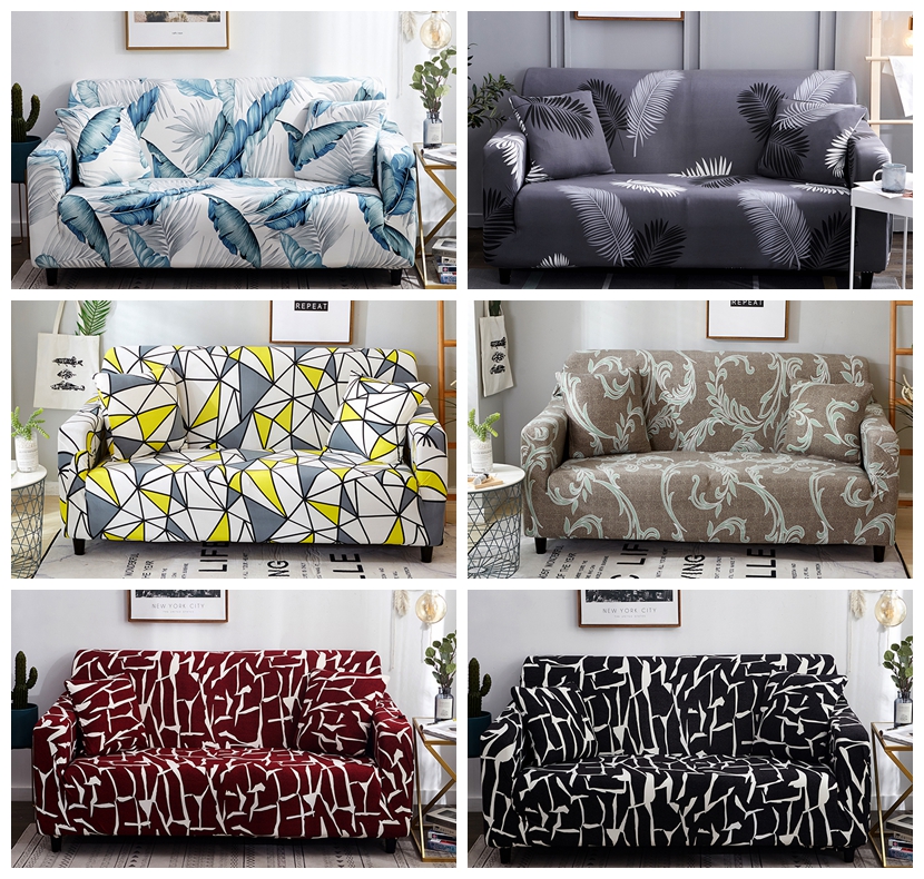 Gedrukt Sofa Kussenovertrekken Elastische Stretch Sectionele Sofa Cover Fauteuil Cover Voor Woonkamer Couch Cover 1/2/3/4 seat
